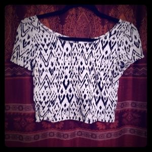 Divided black & white crop top